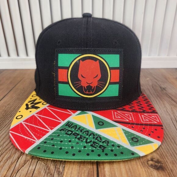 Black Panther Wakanda Forever Official Marvel Snapback Hat Cap Colorful Movie - Picture 2 of 11